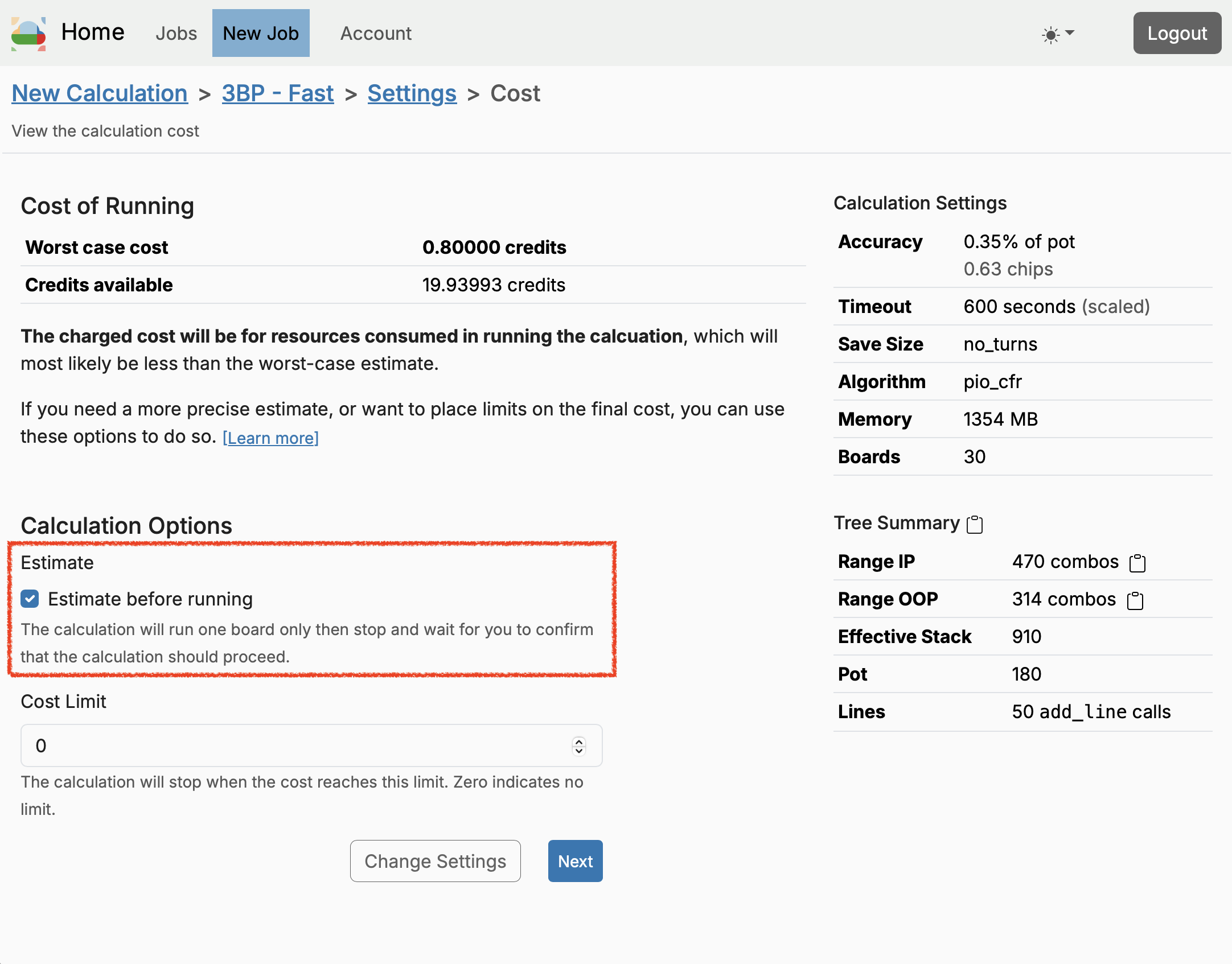 Estimate Before Running